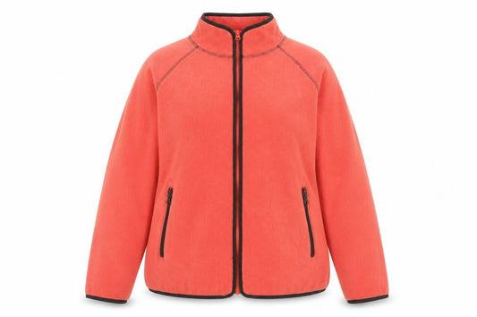 M&Co Women Orange Fleece Full Zip Jacket Size 18 Lightweight Activewear