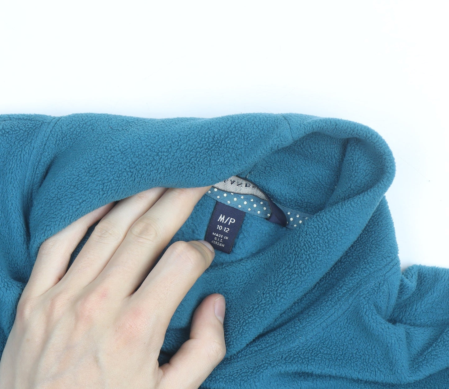 Lands' End Women's Blue Fleece Roll Neck Pullover Jumper Size M 10-12