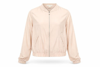 H&M Women’s Beige Long Sleeve Zip Shirt Size 8 Lightweight Casual