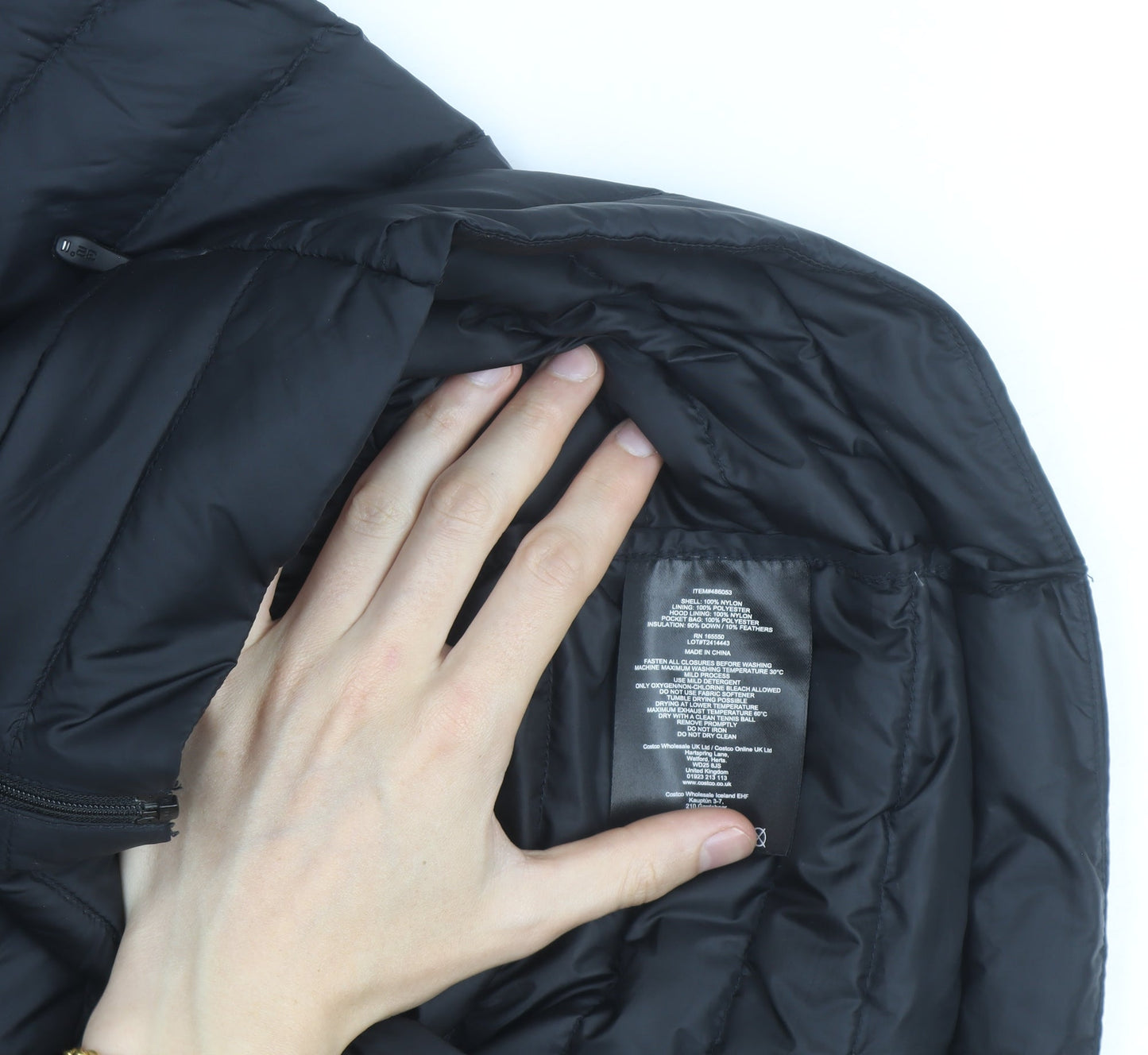 32 Degrees Men’s Black Lightweight Hooded Puffer Jacket Size S