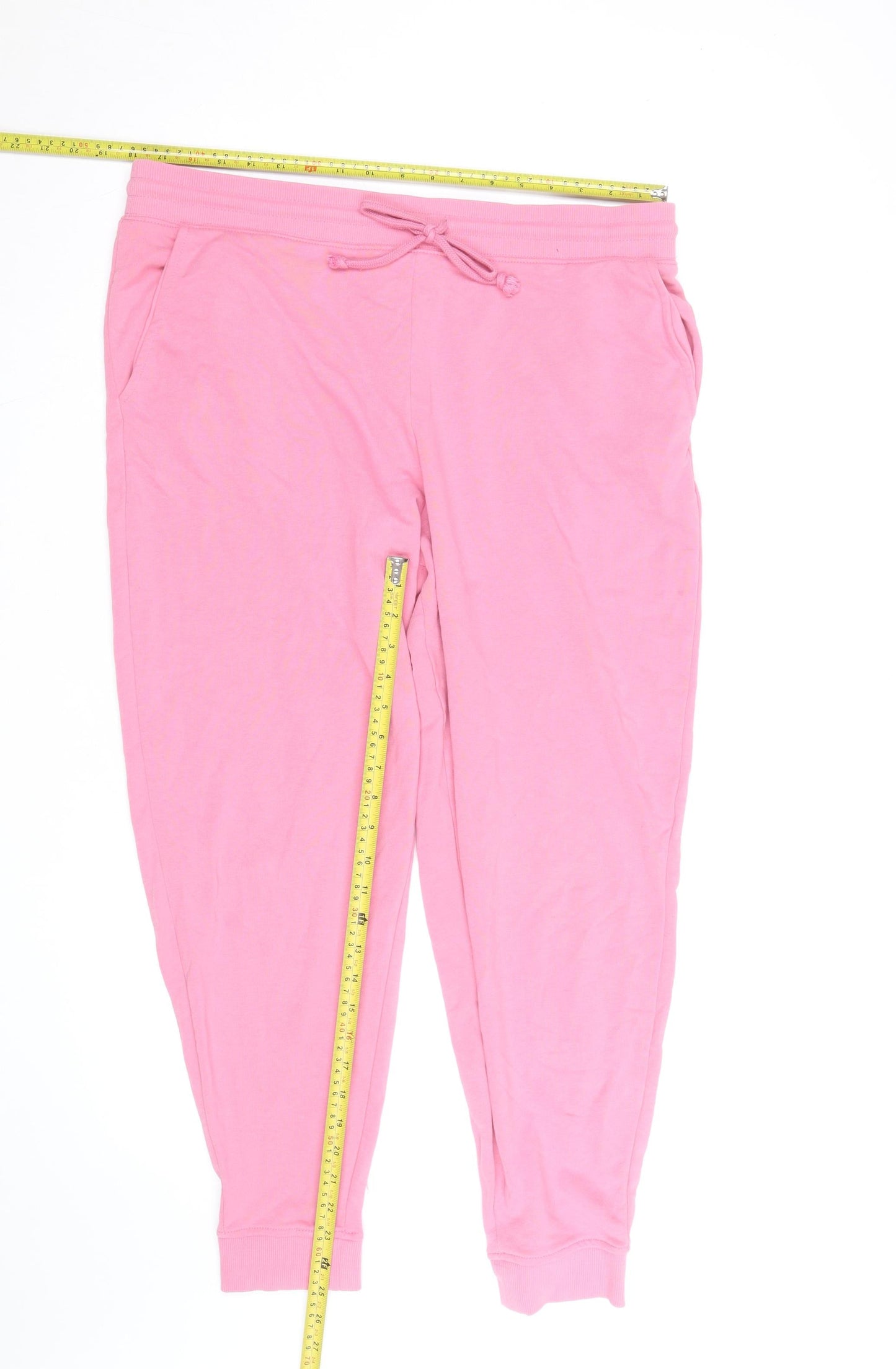 Marks and Spencer Women's Pink Cotton Jogger Trousers Size 18