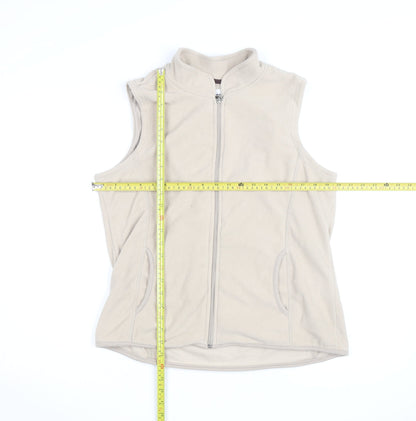 Store Twenty One Beige Fleece Sleeveless Full Zip Womens Jacket Size 14
