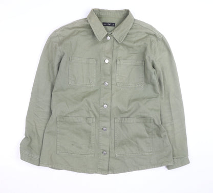 F&F Women’s Green Military Jacket Size 14 Cotton Mid-Length