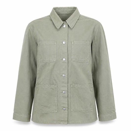 F&F Women’s Green Military Jacket Size 14 Cotton Mid-Length
