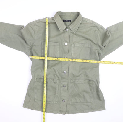 F&F Women’s Green Military Jacket Size 14 Cotton Mid-Length
