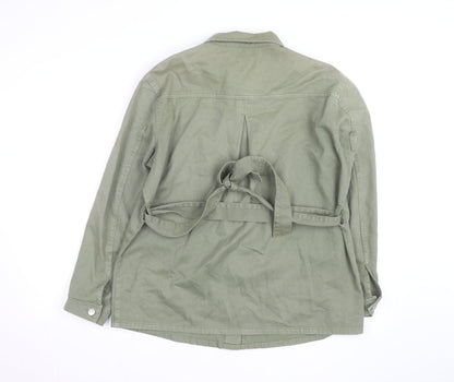 F&F Women’s Green Military Jacket Size 14 Cotton Mid-Length