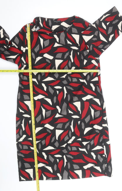 VIZ A VIZ Women's Multicoloured Shift Dress Size 14 3/4 Sleeve