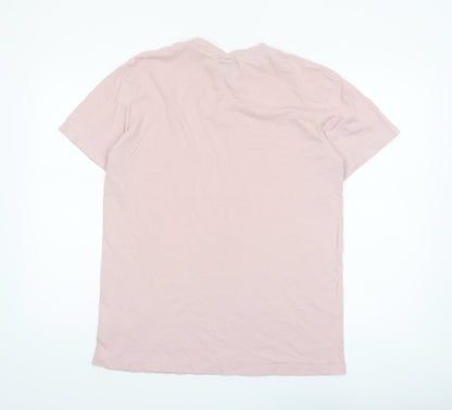 Nike Men's Pink Cotton Crew Neck Short Sleeve T-Shirt Size S