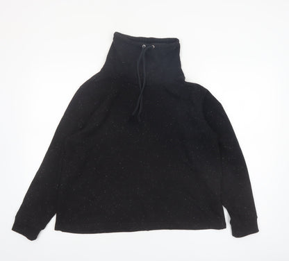 Marks and Spencer Womens Black Size 16 Funnel Neck Pullover Hoodie