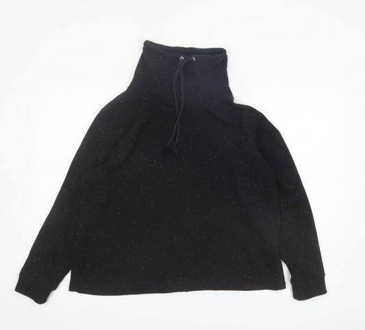 Marks and Spencer Womens Black Size 16 Funnel Neck Pullover Hoodie