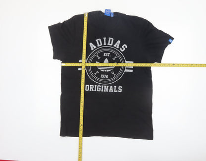 Adidas Originals Men's Black Large Graphic Print Sports T-Shirt