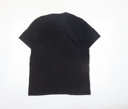 Adidas Originals Men's Black Large Graphic Print Sports T-Shirt
