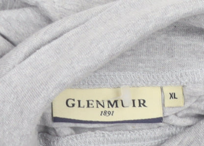 Glenmuir Men's Grey XL Long Sleeve Roll Neck Cotton T-Shirt