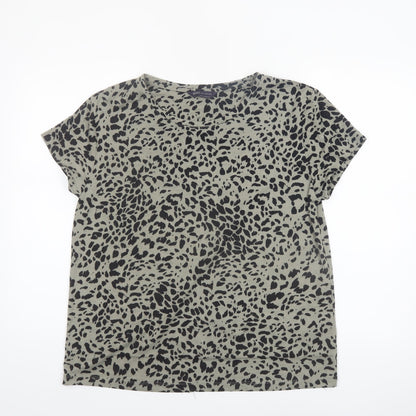 Marks and Spencer Women's Green Animal Print Jersey T-Shirt Size 12