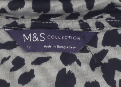 Marks and Spencer Women's Green Animal Print Jersey T-Shirt Size 12