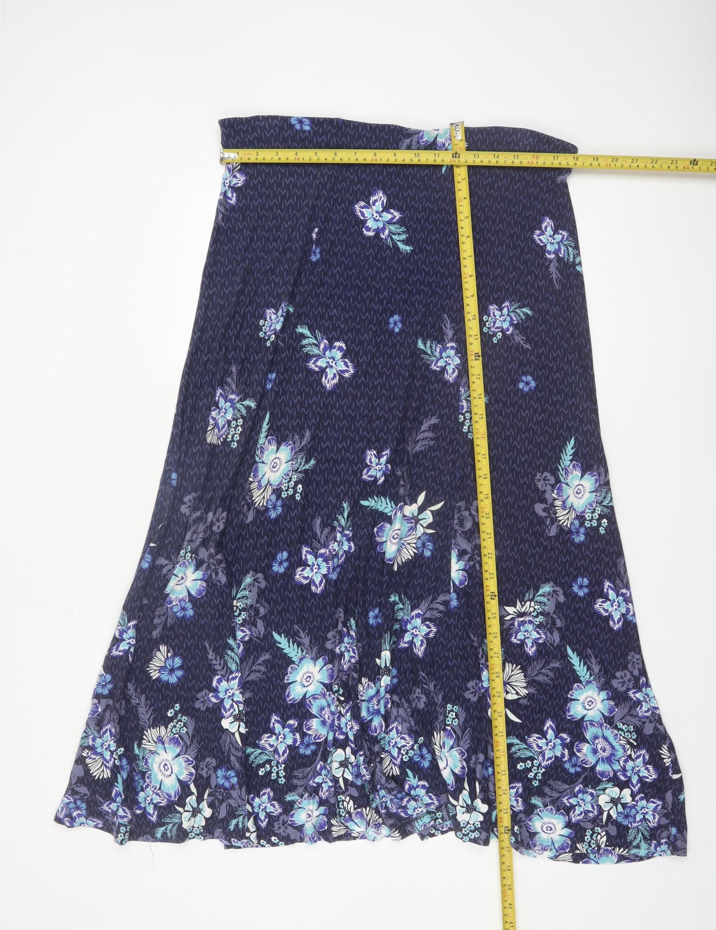Marks and Spencer Women Blue Floral A-Line Skirt Size 16