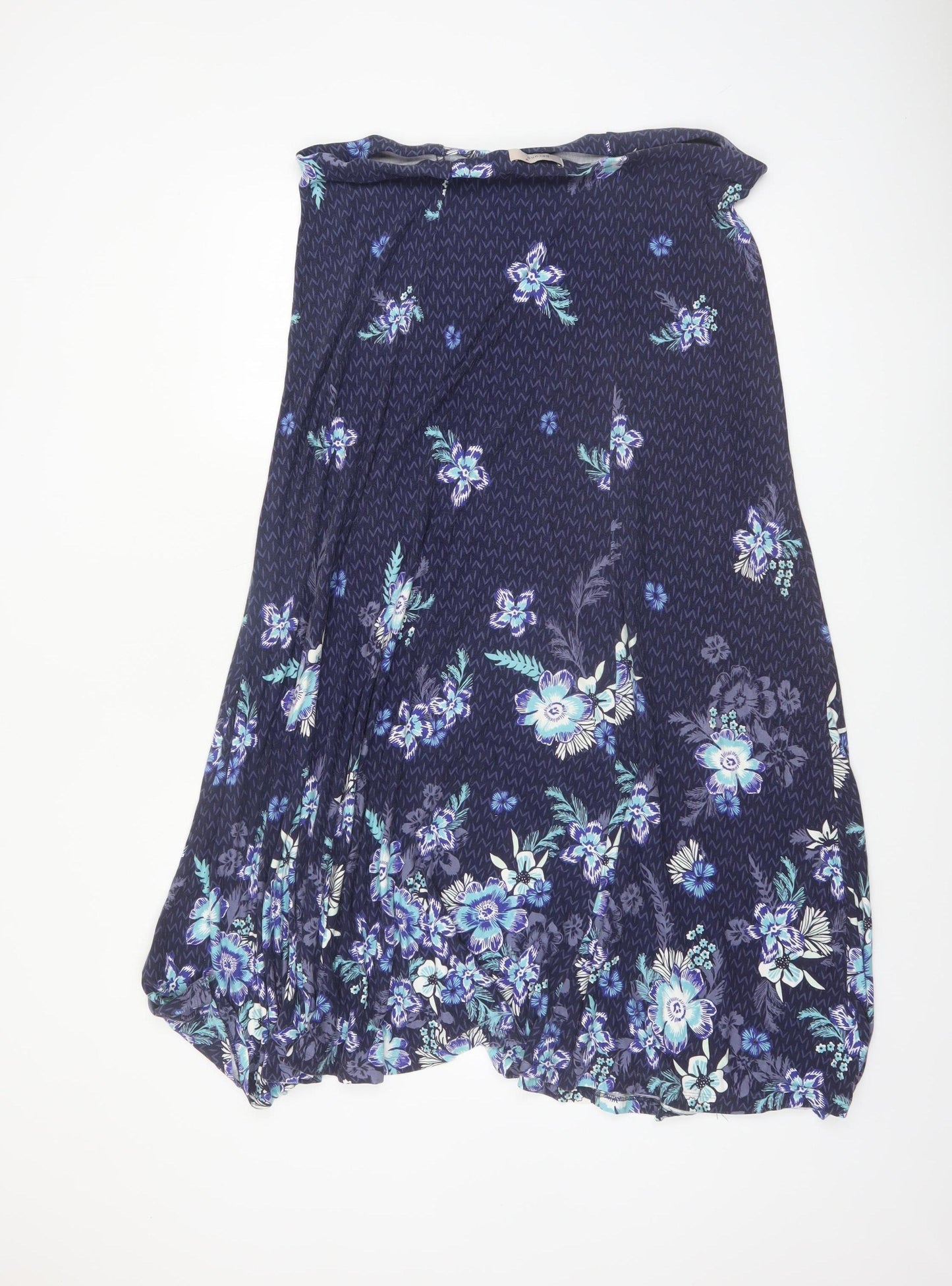 Marks and Spencer Women Blue Floral A-Line Skirt Size 16