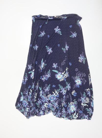 Marks and Spencer Women Blue Floral A-Line Skirt Size 16