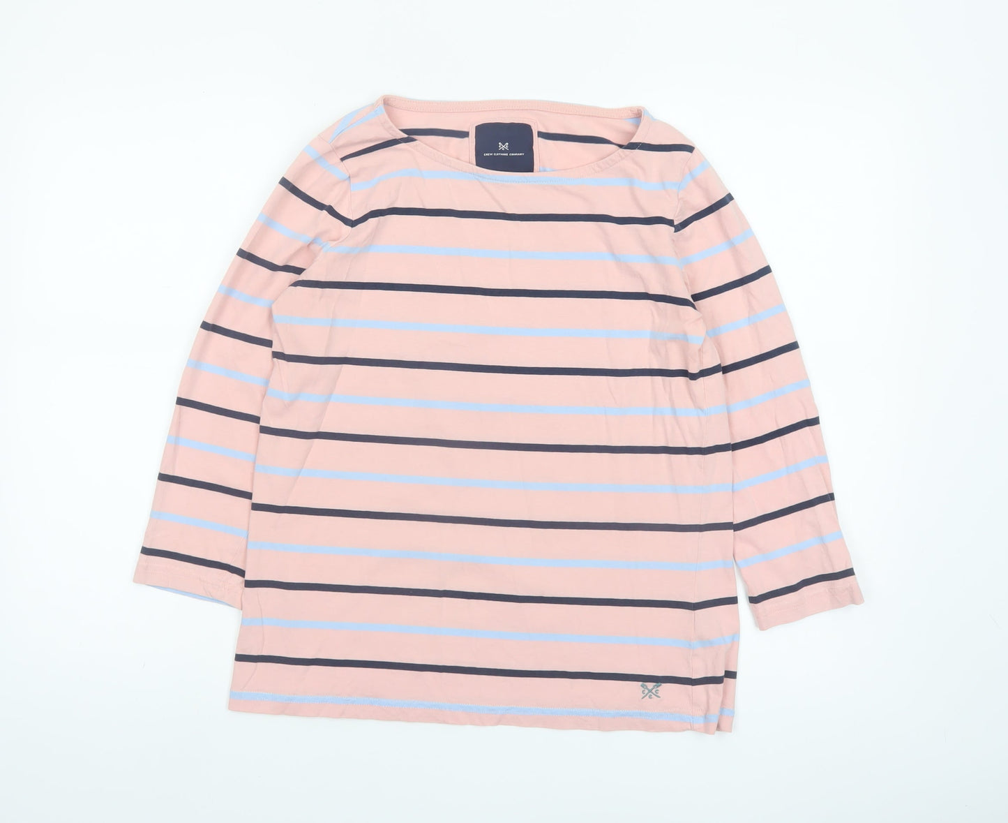 Crew Clothing Company Women's Pink Striped Cotton Long Sleeve Top Size 14
