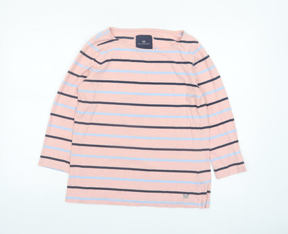 Crew Clothing Company Women's Pink Striped Cotton Long Sleeve Top Size 14