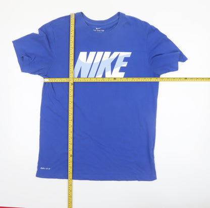 Nike Men's Blue Dri-FIT Graphic Logo T-Shirt M