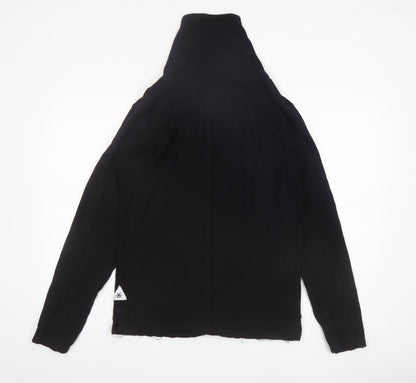 WROGN Men's Black Slim Fit High Neck Cotton Long Sleeve Top - M
