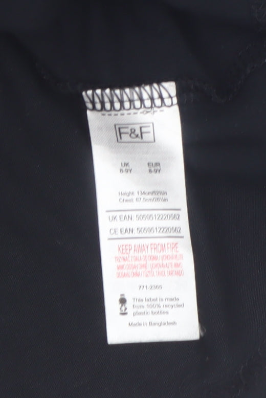F&F Boys Black 8-9 Years Next Level Gamer Graphic Cotton T-Shirt