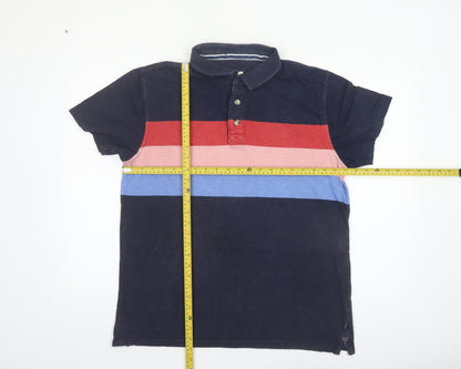 Fat Face Mens Multicoloured Stripe Cotton Polo Shirt L