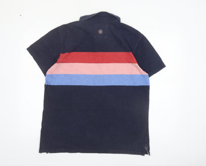 Fat Face Mens Multicoloured Stripe Cotton Polo Shirt L