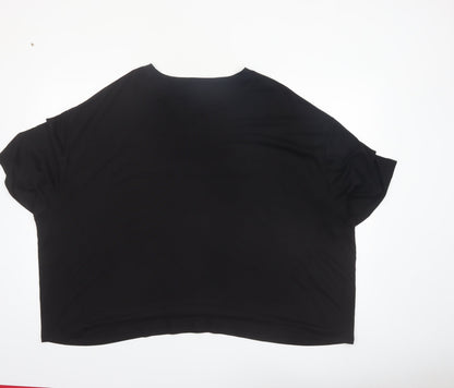 Simply Be Women’s Black Studded 'Lover' Relaxed Fit Plus Size 24 T-Shirt