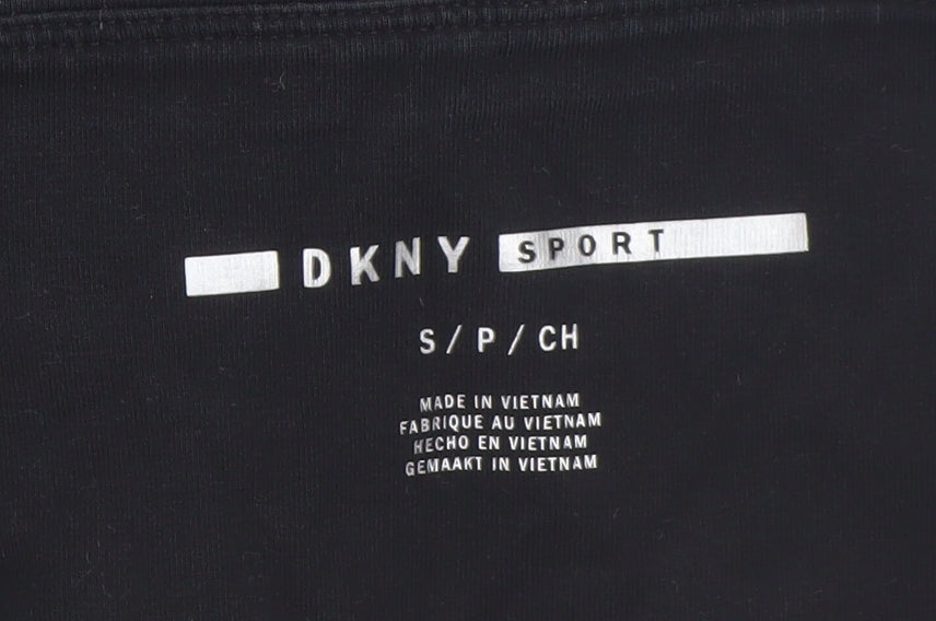 DKNY Womens Black Sports Logo Leggings Size S Stretch Cotton