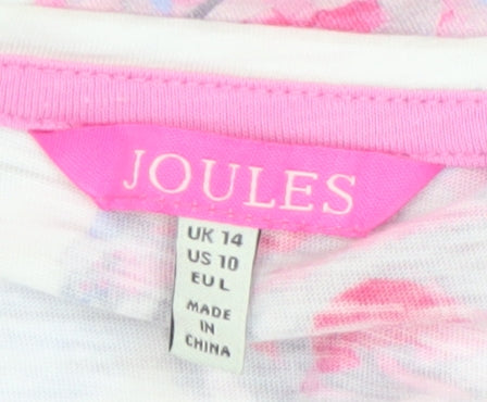 Joules Women’s Multicoloured Floral Cotton T-Shirt UK 14