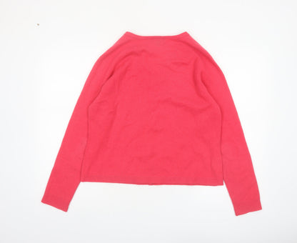 Lands' End Women's Pink 100% Cashmere V-Neck Cardigan Jumper L