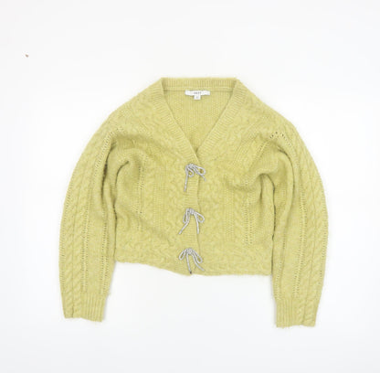 Next Women’s Green XS Cable Knit Bow Cardigan Jumper