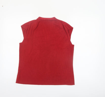 Viyella Women's Red Sleeveless Knit V-Neck Tank Top XL
