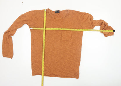 Pull & Bear Men's Brown Cotton Crew Neck Jumper Size M