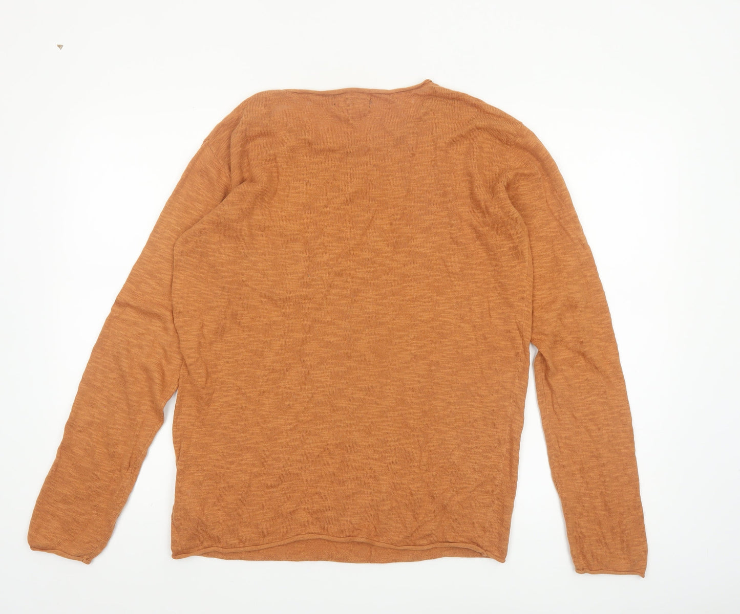 Pull & Bear Men's Brown Cotton Crew Neck Jumper Size M