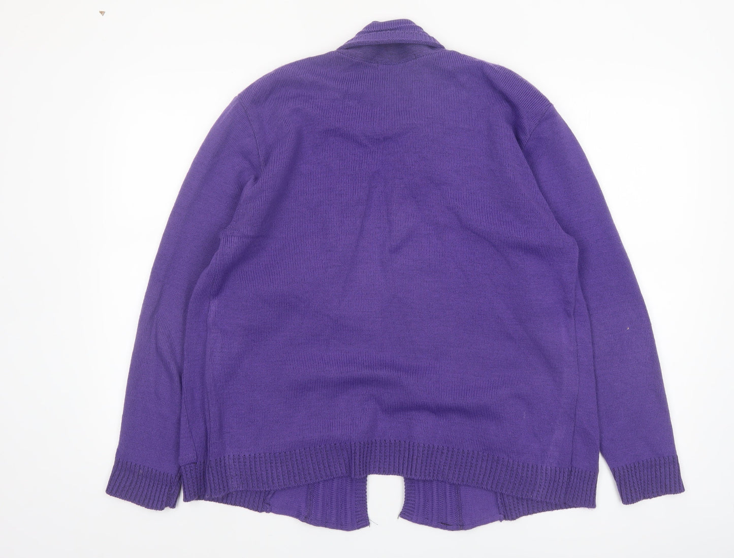 Pure & Natural Womens Purple Acrylic Cardigan M/L Long Sleeve Knit