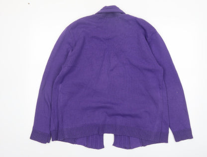 Pure & Natural Womens Purple Acrylic Cardigan M/L Long Sleeve Knit