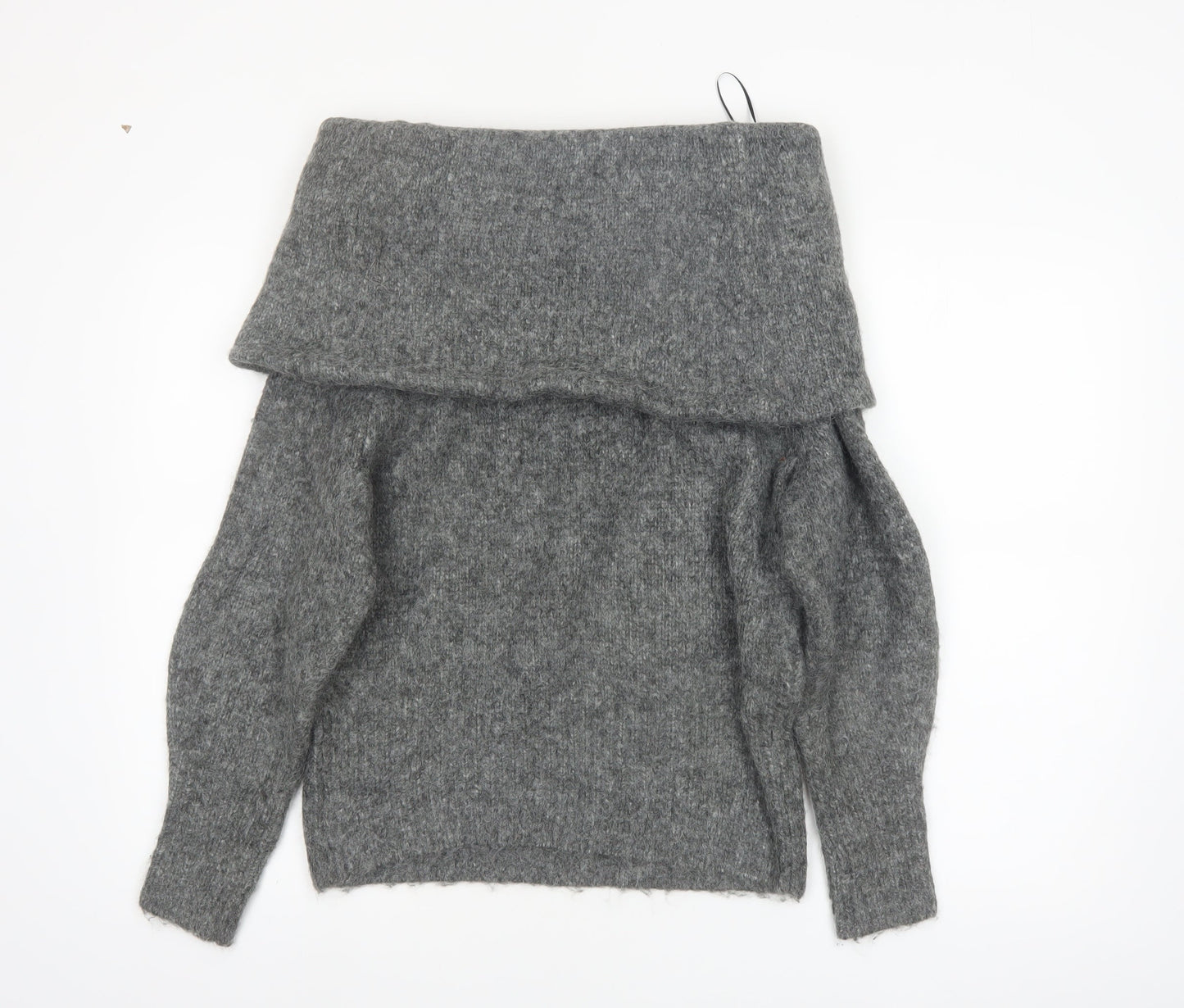 H&M Women's Grey Cowl Neck Long Sleeve Pullover Jumper Size S