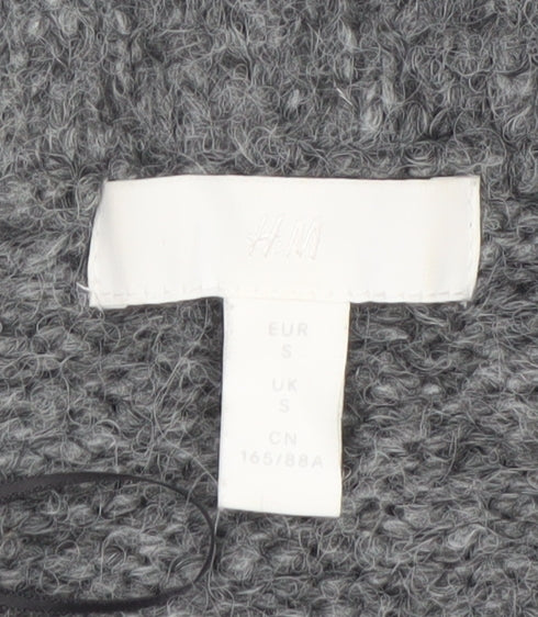 H&M Women's Grey Cowl Neck Long Sleeve Pullover Jumper Size S