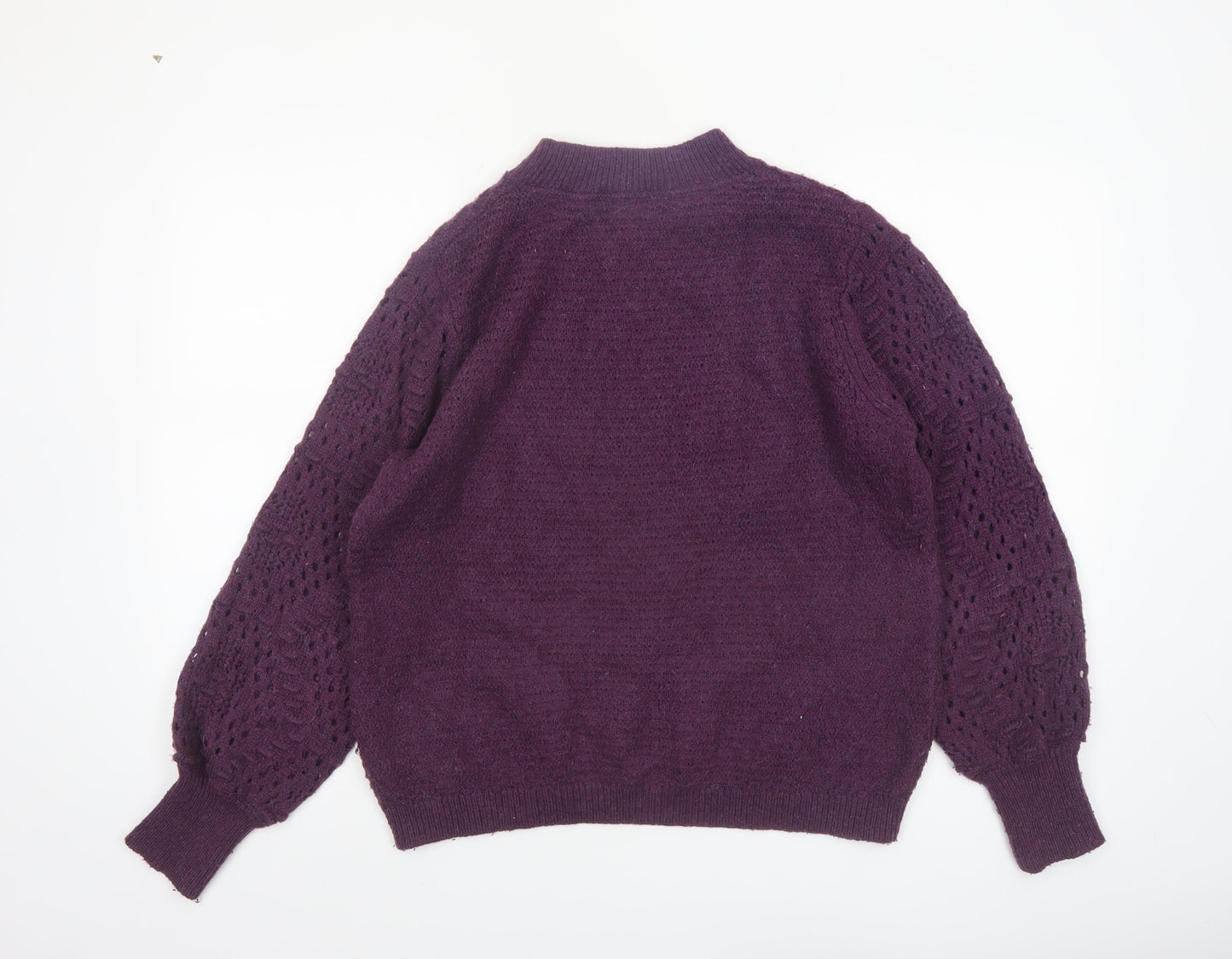 Fat Face Women Purple Long Sleeve Knit Jumper Size 14