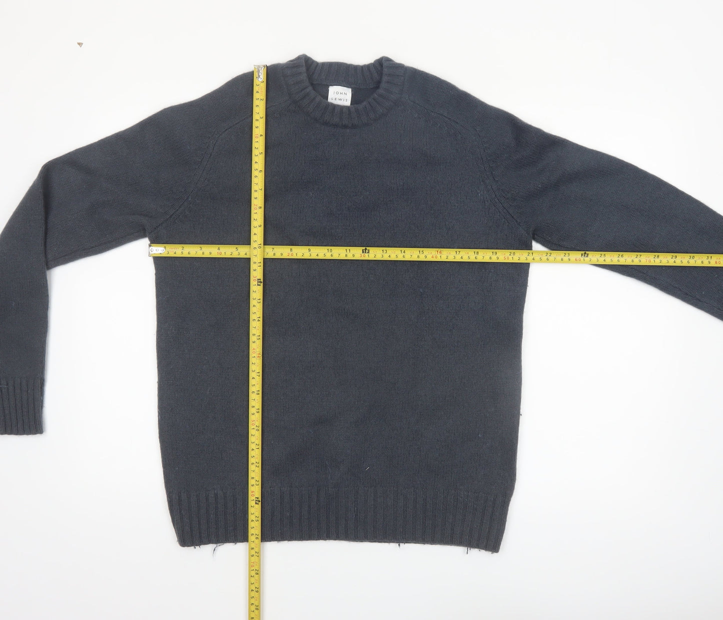 John Lewis Men’s Grey Wool Crew Neck Jumper M Regular Fit