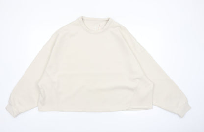 Nike Women Beige Dri-FIT Pullover Sweatshirt M Relaxed Fit