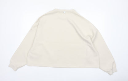 Nike Women Beige Dri-FIT Pullover Sweatshirt M Relaxed Fit