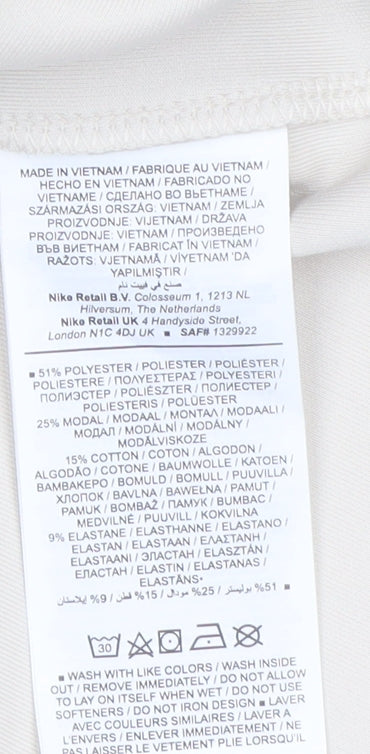 Nike Women Beige Dri-FIT Pullover Sweatshirt M Relaxed Fit