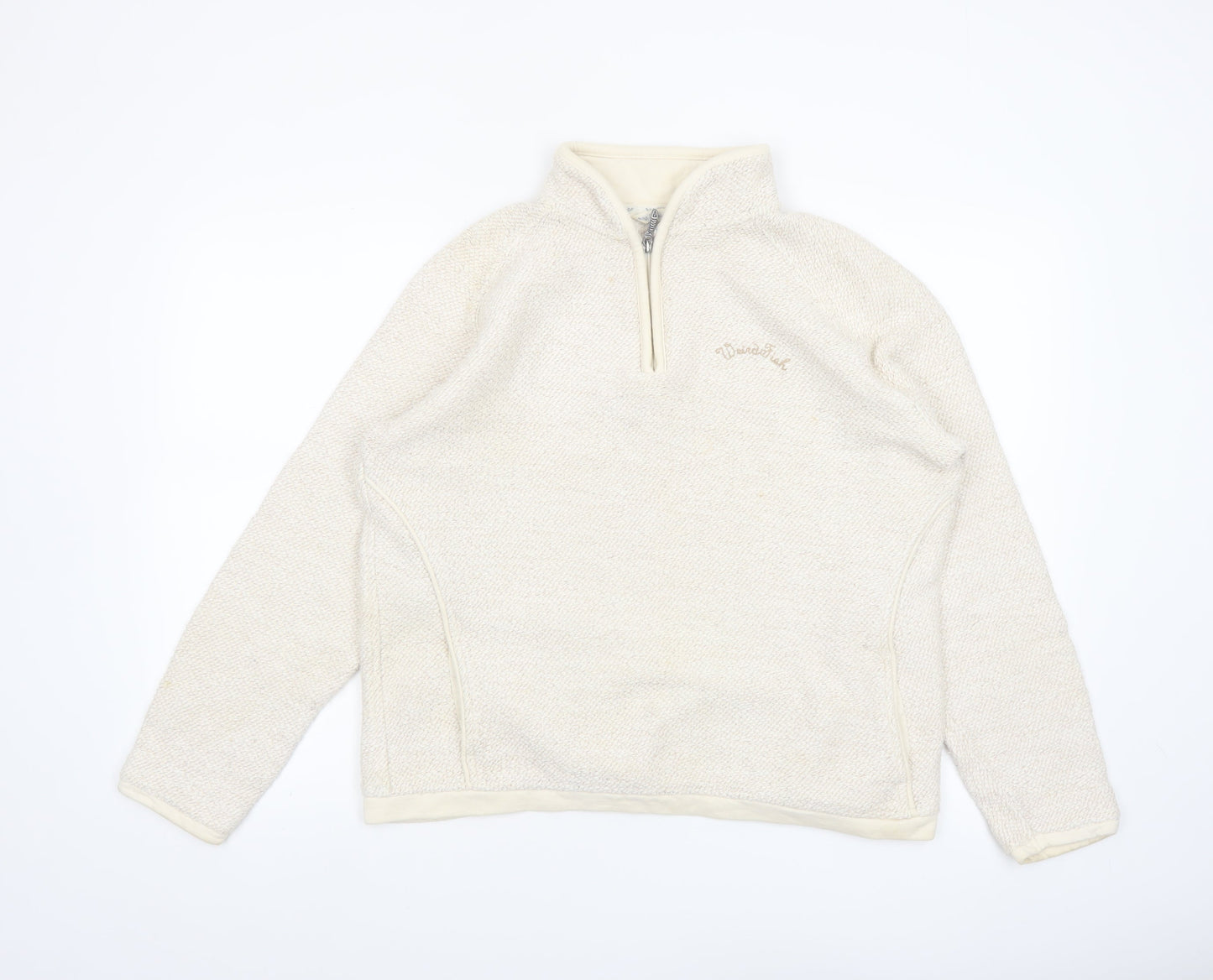Weinbock Women's Beige 1/4 Zip Pullover Sweatshirt XL Cotton Blend