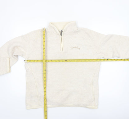 Weinbock Women's Beige 1/4 Zip Pullover Sweatshirt XL Cotton Blend