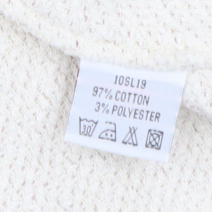 Weinbock Women's Beige 1/4 Zip Pullover Sweatshirt XL Cotton Blend