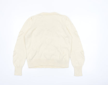 Next Women’s Beige Cotton Heart Knit Jumper Size S